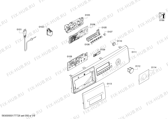 Схема №5 WAK28280CH MaxxPlus с изображением Панель управления для стиралки Bosch 00795444