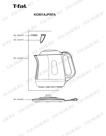 Схема №1 KO5012JP/87A с изображением Крышечка для чайника (термопота) Seb SS-201978
