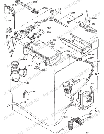 Взрыв-схема стиральной машины Elektro Helios TF913-3 - Схема узла Hydraulic System 272
