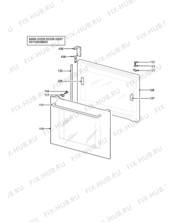 Взрыв-схема плиты (духовки) Zanussi ZCG7900XN - Схема узла H10 Main Oven Door (large)