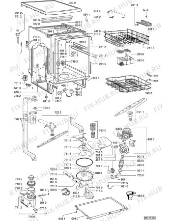 Взрыв-схема посудомоечной машины LADEN C 1010 NB - Схема узла