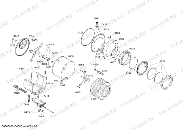 Схема №3 WDI1640 с изображением Люк для стиральной машины Bosch 00440693