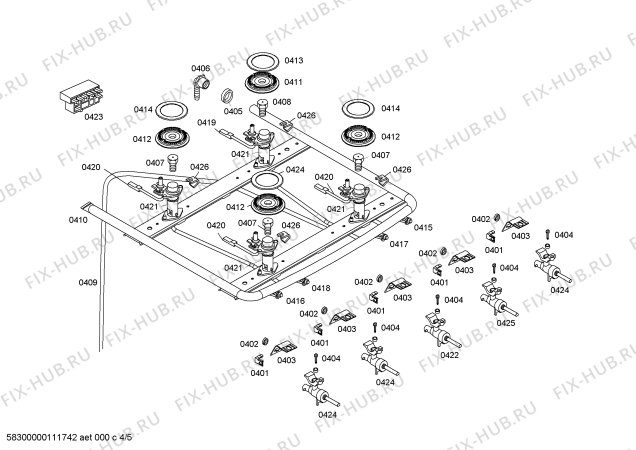 Взрыв-схема плиты (духовки) Continental FSF13K33E9 LM4 I BRANCO PISO (LC-10) CKD - Схема узла 04