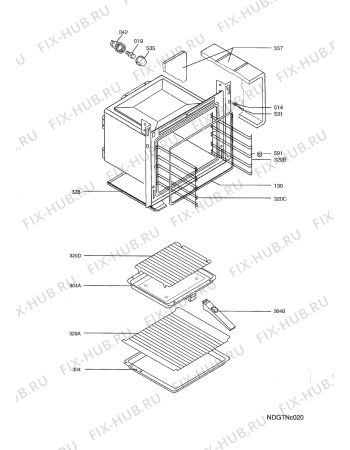 Взрыв-схема плиты (духовки) Electrolux EOB6632X UK  R05 - Схема узла Oven