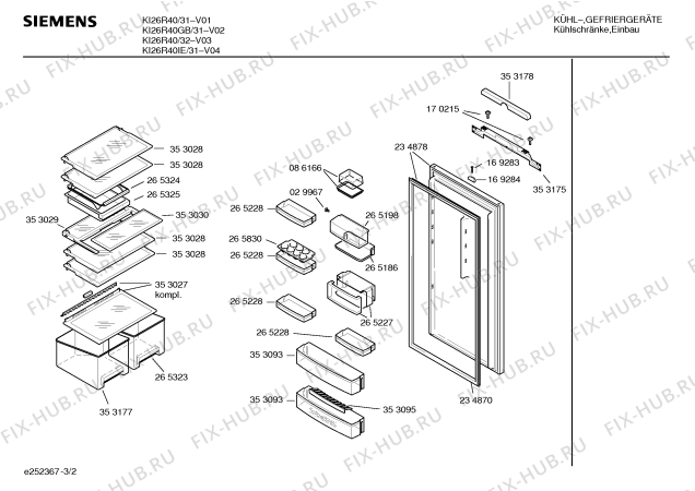 Взрыв-схема холодильника Siemens KI26R40IE - Схема узла 02
