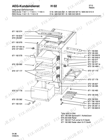 Взрыв-схема холодильника Aeg ARC1142-4 I - Схема узла Housing 001