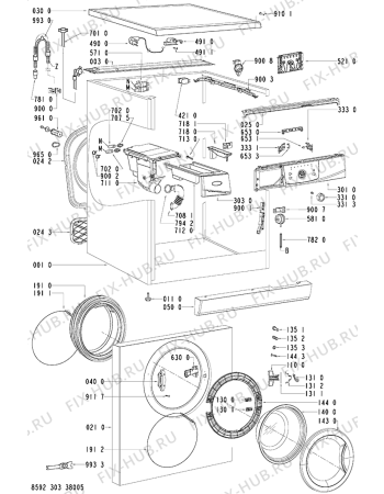 Схема №1 AWO/D 4110 с изображением Декоративная панель для стиралки Whirlpool 481245310396