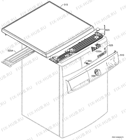 Взрыв-схема стиральной машины Zanussi ZWF1023 - Схема узла Command panel 037