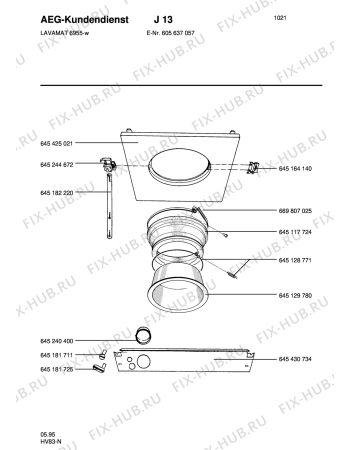Взрыв-схема стиральной машины Aeg LAV6955 - Схема узла Door 003