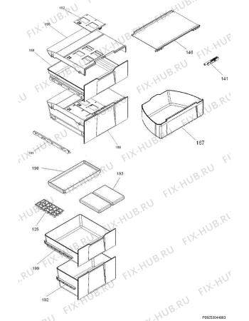 Взрыв-схема холодильника Electrolux IK255TR11R - Схема узла Internal parts