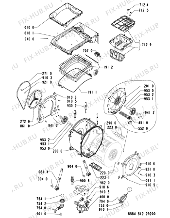 Схема №1 EV 7130 с изображением Обшивка для стиральной машины Whirlpool 481245210308