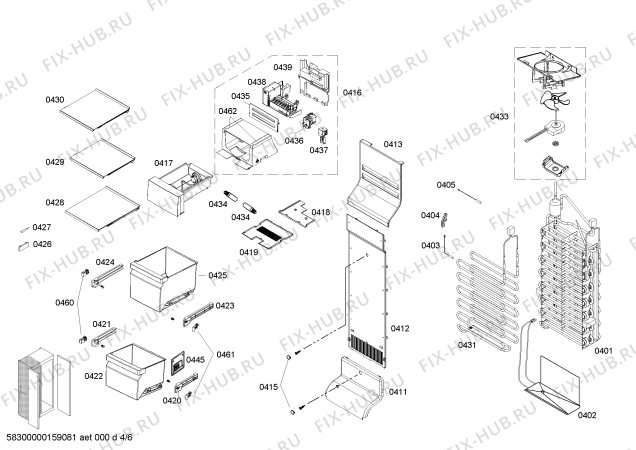 Схема №1 KA62DA71 с изображением Дверь для холодильной камеры Siemens 00710367