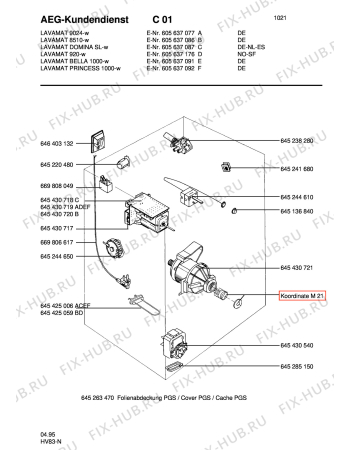 Взрыв-схема стиральной машины Aeg LAVPRINCESS 1000 - Схема узла Electrical equipment