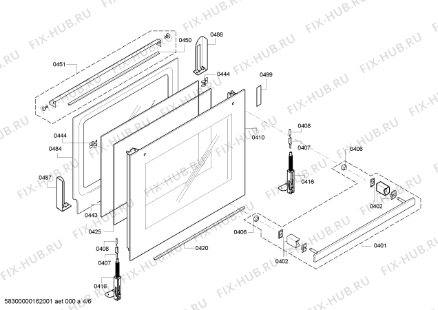 Взрыв-схема плиты (духовки) Bosch HBG73B550F - Схема узла 04