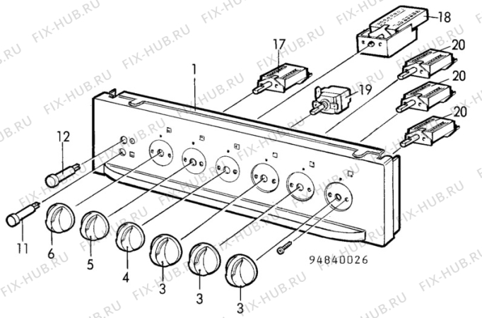 Взрыв-схема посудомоечной машины Electrolux CF5510 - Схема узла H10 Control Panel