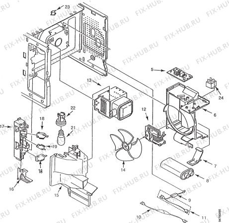 Взрыв-схема микроволновой печи Electrolux EMS2376 - Схема узла Section 4