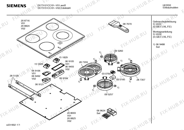 Схема №1 EK72120 с изображением Инструкция по эксплуатации для духового шкафа Siemens 00516531