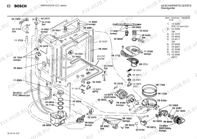 Схема №2 SMS4052 с изображением Панель для посудомоечной машины Bosch 00273463
