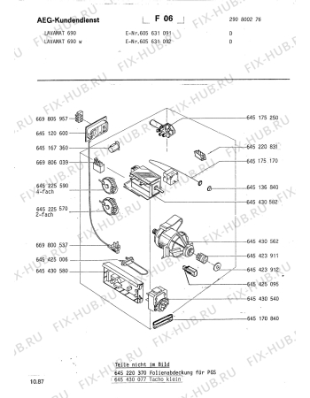 Взрыв-схема стиральной машины Aeg LAV690 W - Схема узла Electrical equipment