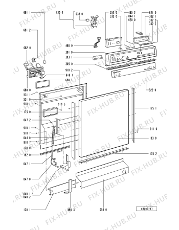 Взрыв-схема посудомоечной машины Bauknecht GSF 4741 TW-BR FH EX - Схема узла