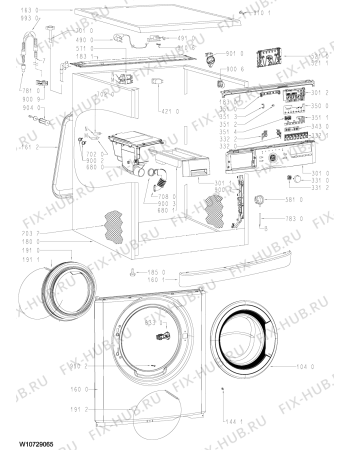 Схема №2 WWDC 7440 с изображением Декоративная панель для стиралки Whirlpool 481010676832