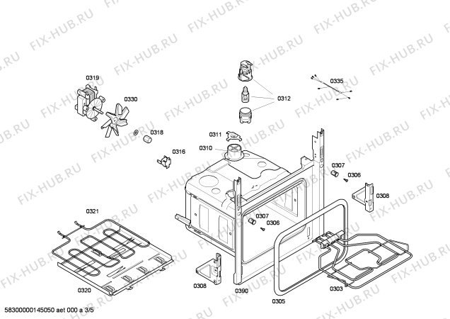 Схема №3 3HB506E horno.balay.2d.indp.CF_m.E0_TIF.inox с изображением Передняя часть корпуса для духового шкафа Bosch 00678530