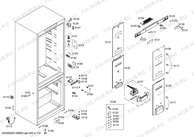 Схема №3 KGN49P74 с изображением Дверь для холодильника Bosch 00247577