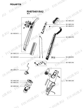 Схема №1 RH875401/9A2 с изображением Рукоятка для мини-пылесоса Rowenta RS-RH5853