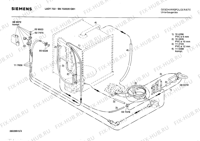 Взрыв-схема посудомоечной машины Siemens SN732035 - Схема узла 03