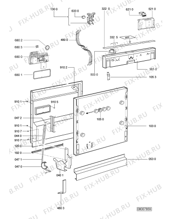 Схема №1 ADL 350 с изображением Блок управления для посудомоечной машины Whirlpool 480140102255