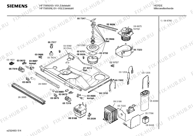 Схема №4 HF75955NL с изображением Панель управления для микроволновки Siemens 00350517