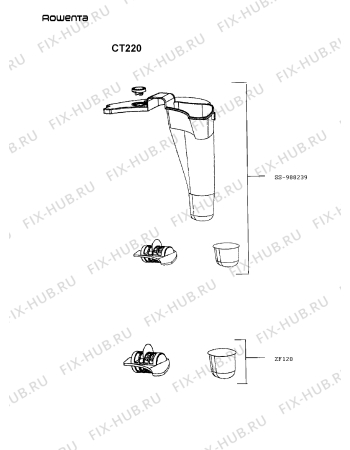 Взрыв-схема кофеварки (кофемашины) Rowenta CT220 - Схема узла CT220DE_.__2