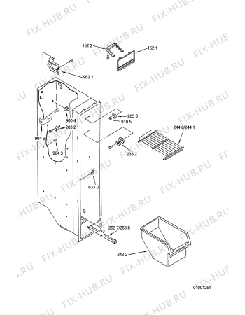 Взрыв-схема холодильника Whirlpool ARZ 730/W - Схема узла