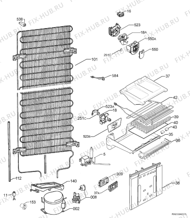 Взрыв-схема холодильника Zanussi ZRB835NXL1 - Схема узла Cooling system 017