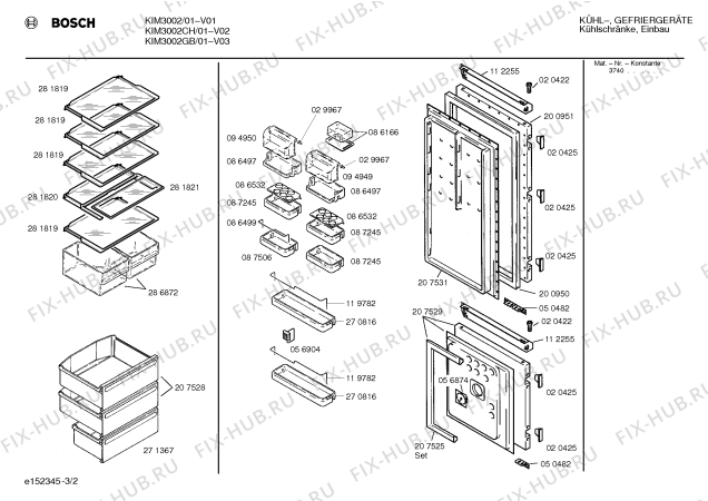 Взрыв-схема холодильника Bosch KIM3002GB - Схема узла 02