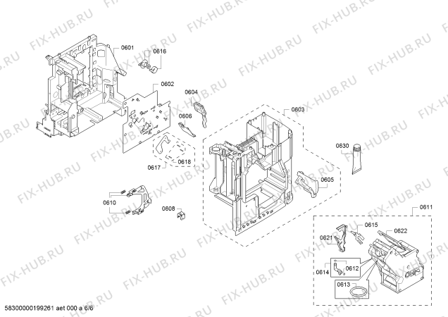 Взрыв-схема кофеварки (кофемашины) Siemens TE613209RW EQ.6 series 300 - Схема узла 06