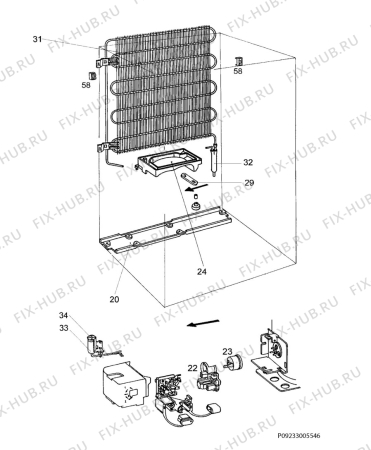 Взрыв-схема холодильника Privileg 305175_40011 - Схема узла Cooling system 017