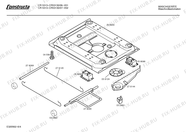 Схема №2 CR53130 CR5313 с изображением Панель для стиралки Bosch 00287243