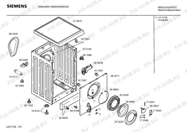 Схема №2 WFB4000SN с изображением Кабель для стиральной машины Siemens 00481613