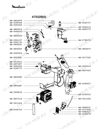 Взрыв-схема микроволновой печи Moulinex AT022B(0) - Схема узла YP002386.6P4