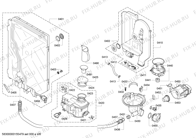 Схема №4 S31M65B3EU с изображением Передняя панель для посудомоечной машины Bosch 00703301