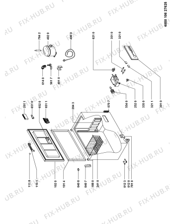 Схема №1 PFH 382 A++ с изображением Запчасть для холодильника Whirlpool 481010473340