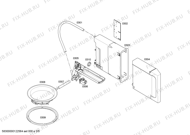 Взрыв-схема плиты (духовки) Gaggenau BS220130 - Схема узла 03