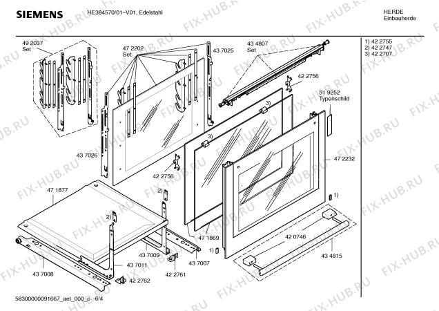 Схема №3 HE384570 с изображением Инструкция по эксплуатации для плиты (духовки) Siemens 00588809