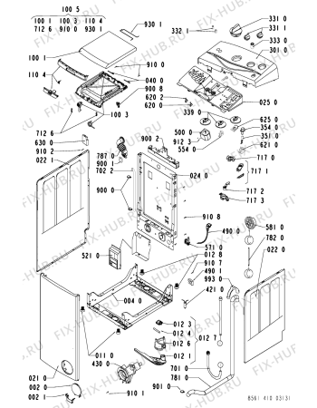 Схема №1 AWT 4103 с изображением Обшивка для стиралки Whirlpool 481245219865