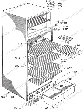 Взрыв-схема холодильника Zanussi Z626/6-3D - Схема узла Housing 001