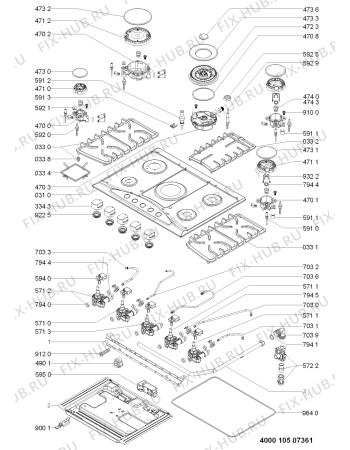 Схема №1 402.259.22 HB G38 S HOB IK с изображением Краник для плиты (духовки) Whirlpool 481060114631