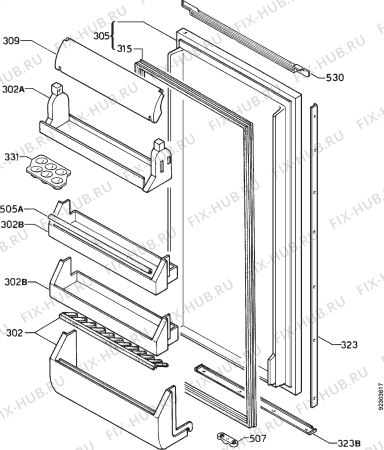 Взрыв-схема холодильника Zanussi ZPL5243 - Схема узла Door 003