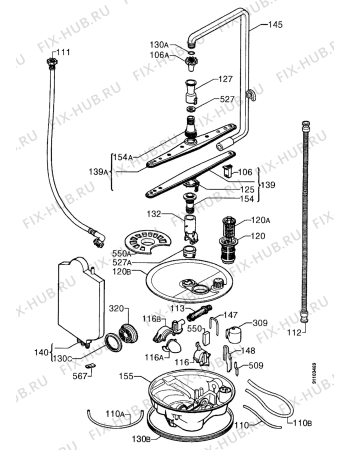 Взрыв-схема посудомоечной машины Zanussi ID6245B - Схема узла Water equipment