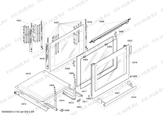 Схема №2 HEN364650 с изображением Уголок для духового шкафа Bosch 00421716